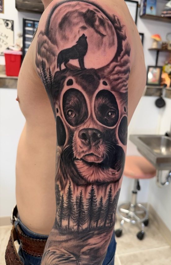 Wolf Paw & Dog Portrait